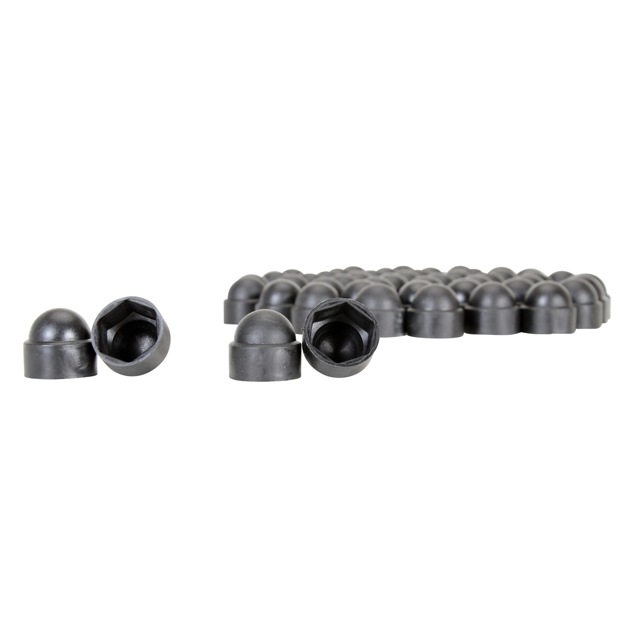 Vestil Plastic Hex Bolt Caps - 1/2in., 1in. Height, Black, 50 Pk., Model# BC-BK-12-PK